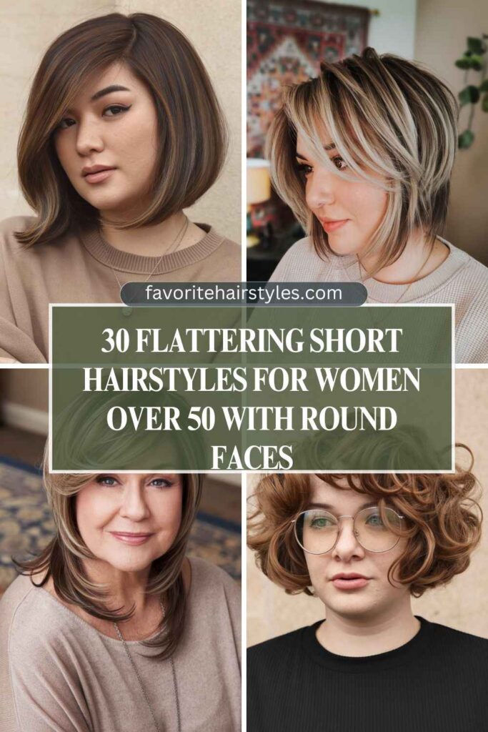 Short Hairstyles for Women Over 50 With Round Faces