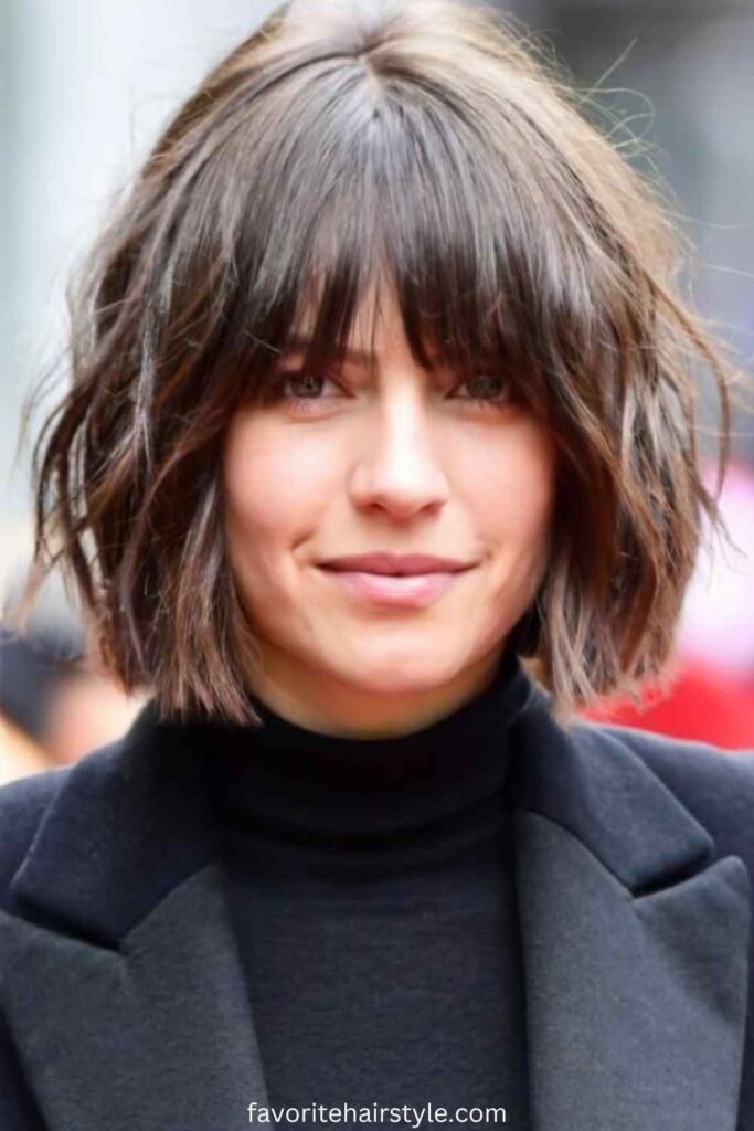 Layered Haircut Ideas With Curtain Bangs Short Layered Bob With Curtain Bangs