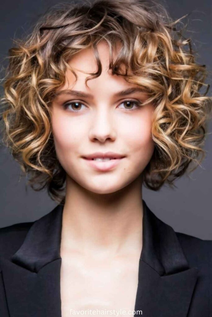 Short Layered Bob for Curly Hair