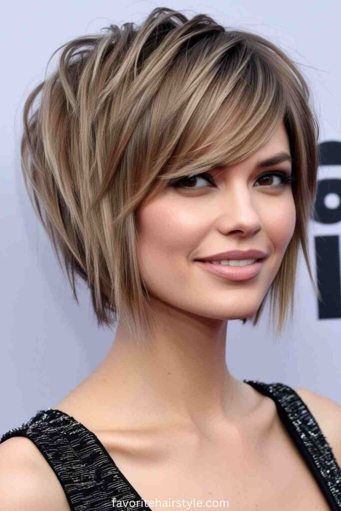 Short Shag with Side-Swept Bangs