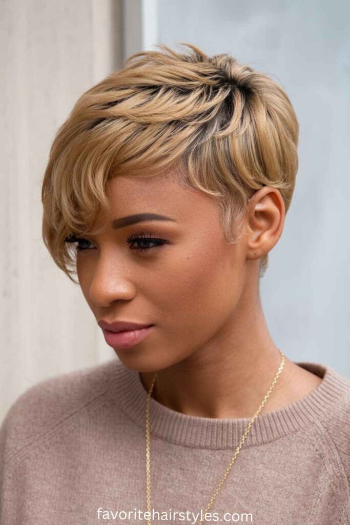 Oval Face Hairstyles for Black Women Ideas Short Textured Pixie Cut