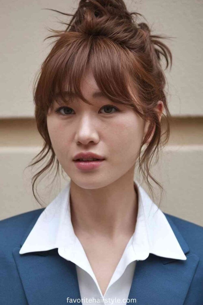 Korean Layered Haircut Ideas Shoulder-Length Layered Lob with Highlights