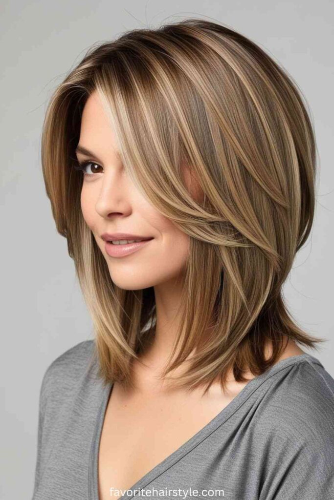 Shoulder-Length Layered Waves with a Natural Finish