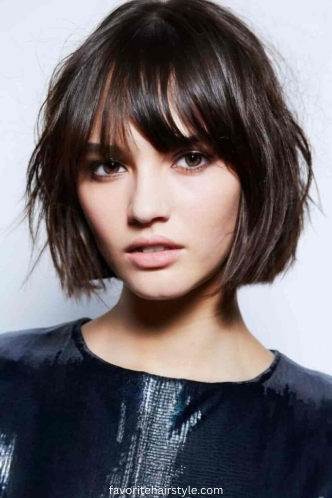 Sleek Bob with Blunt Bangs