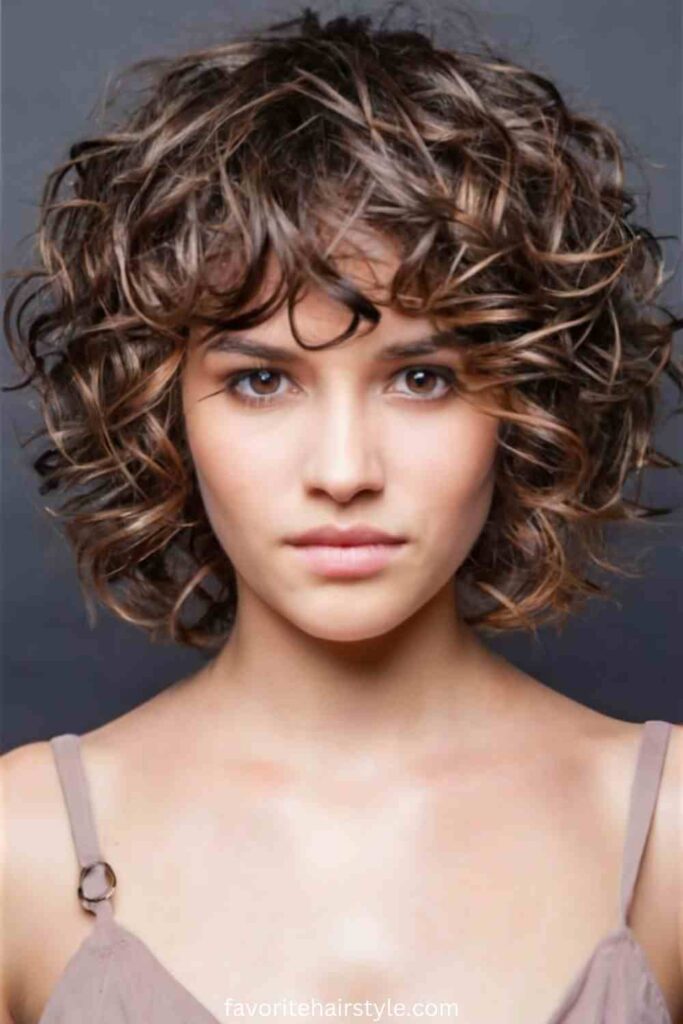 Textured Curly Bob with Side Part