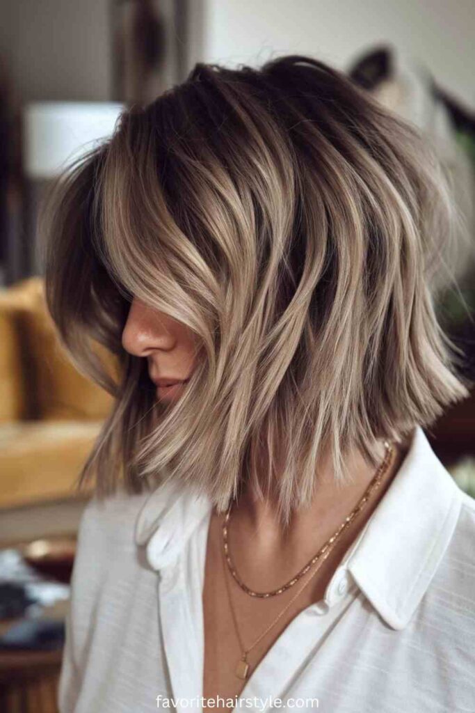 Layered Haircuts Ideas For Shoulder Lengths Textured Lob