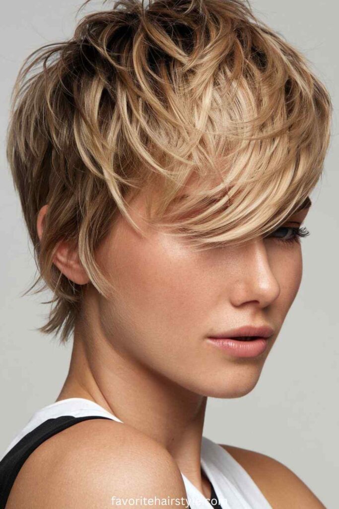 Short Layered Haircuts Ideas Textured Pixie Cut