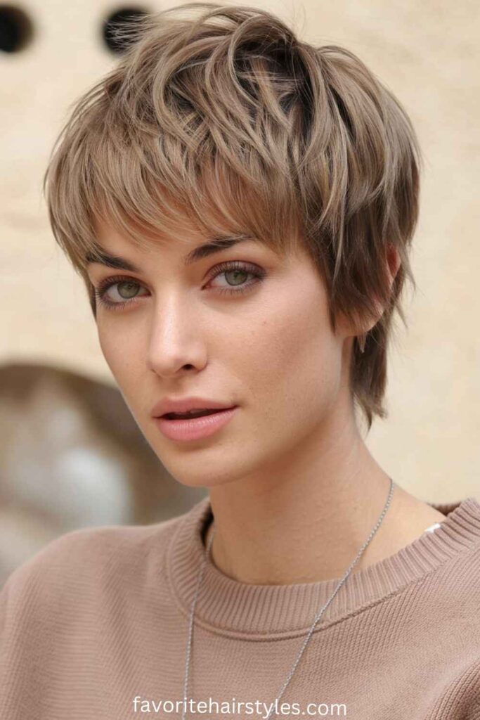 Textured Pixie Cut with Fringed Bangs