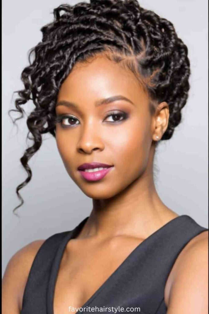 Twist Locs with Curled Ends