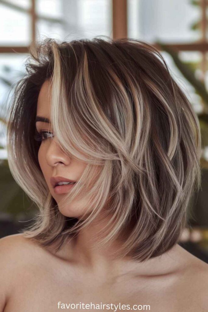 Voluminous Layered Bob with Highlights