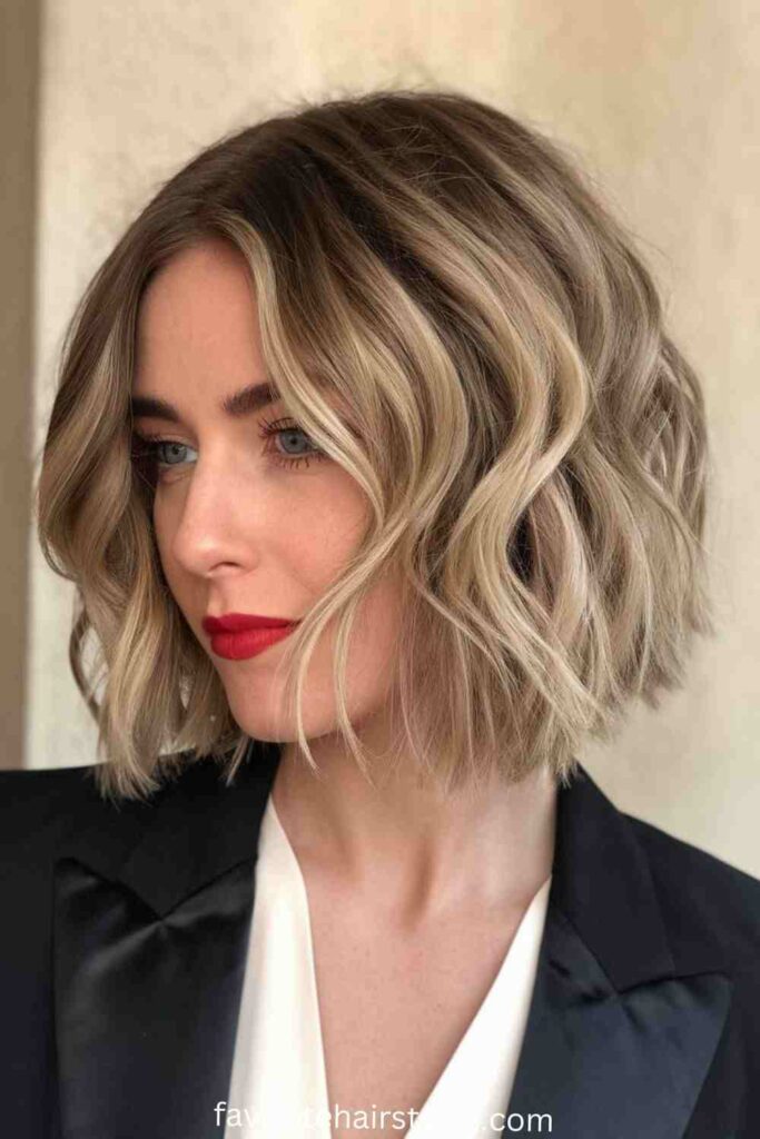 Wavy Bob with Highlights