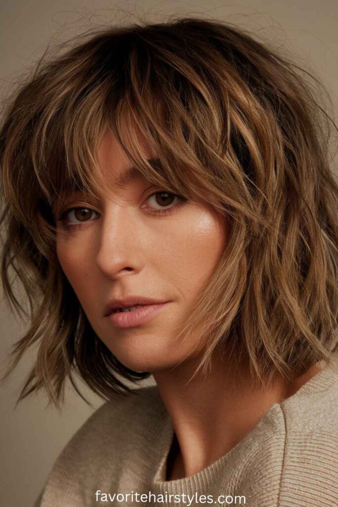 Old Money Bob with Bangs Haircut Ideas Wavy Bob with Micro-Bangs