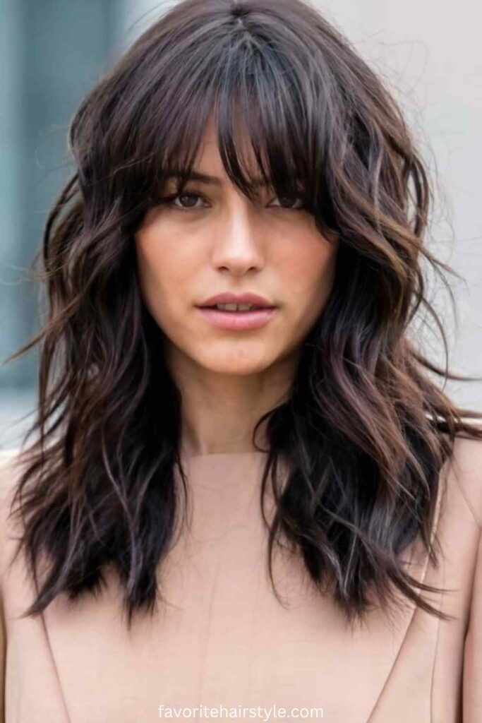 Wavy Layers With Curtain Bangs