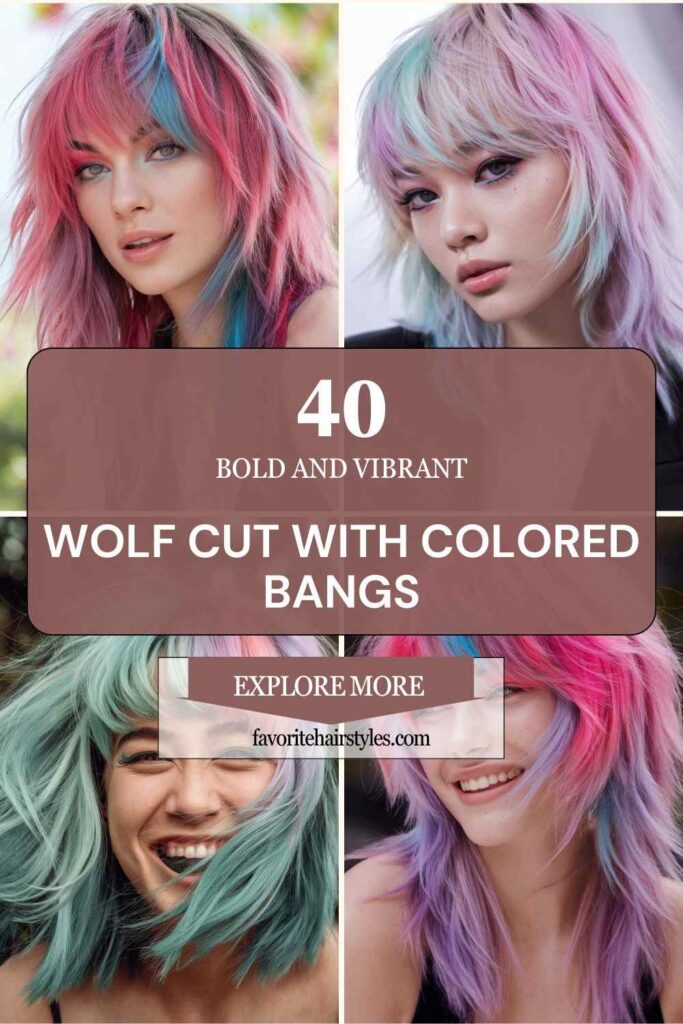 Wolf Cut With Colored Bangs