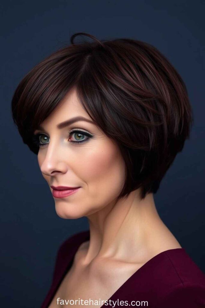 Asymmetrical Bob with Tapered Bangs