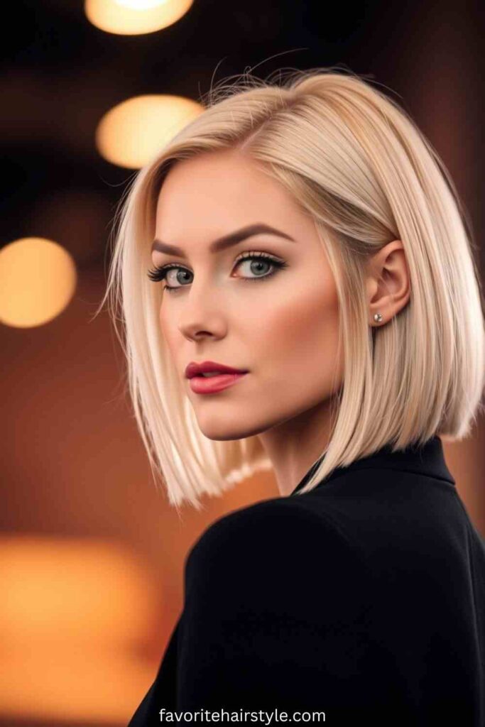 Blonde Undercut Bob