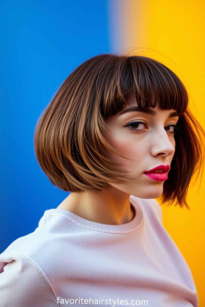 Blunt Bob with Fringed Bangs