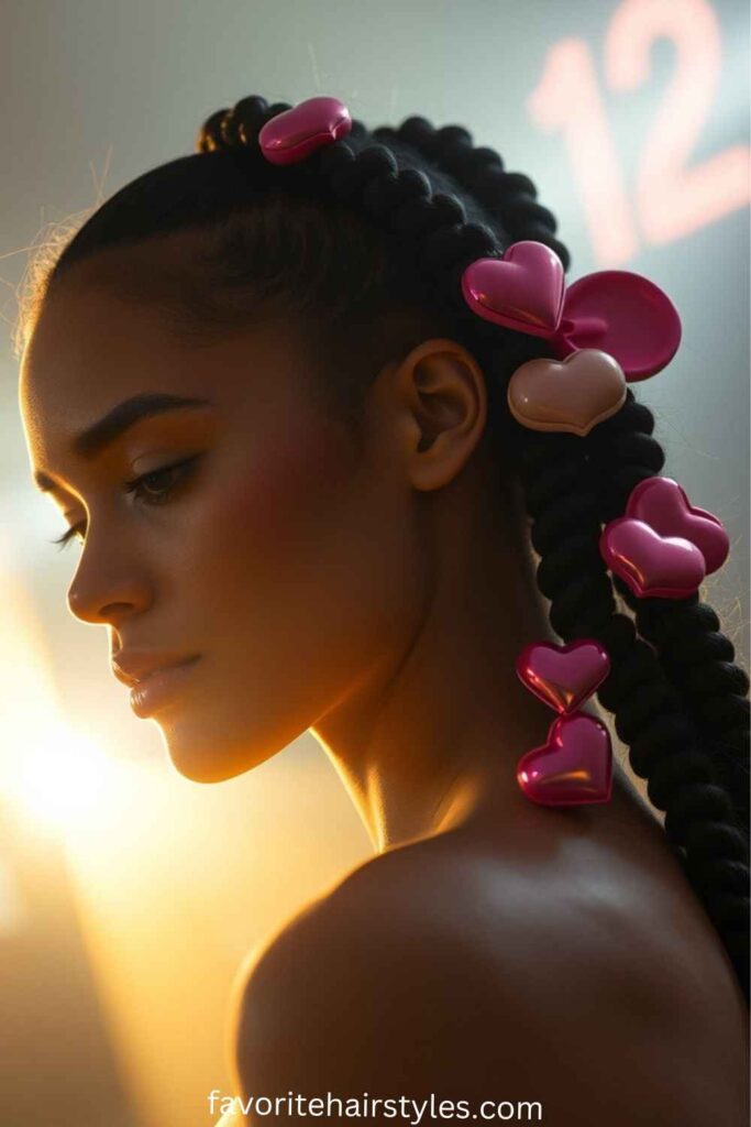 Bubble Braids with Valentine’s Touch