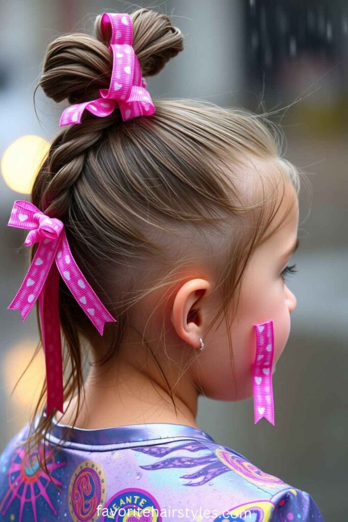 Bubble Ponytail with Ribbons