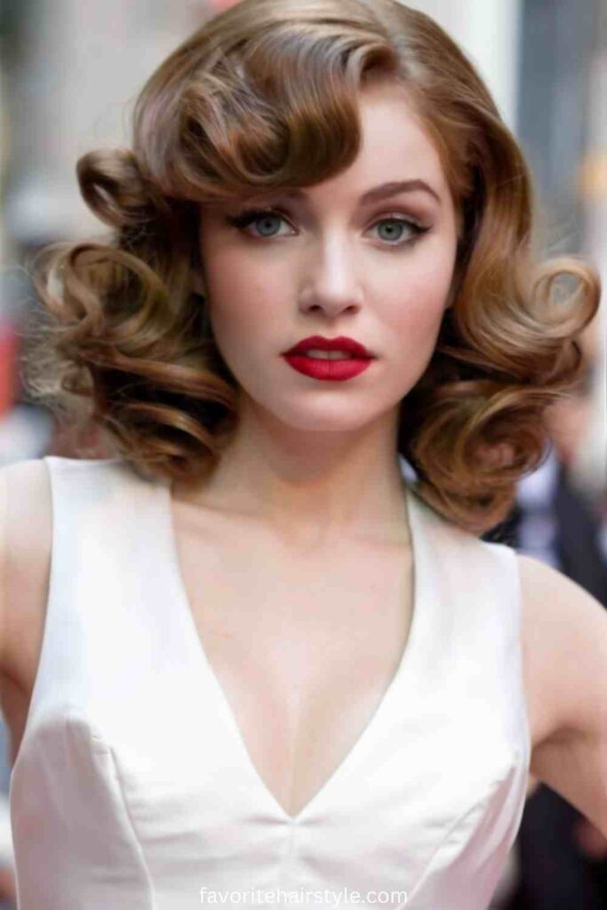 Vintage Hairstyles With Bangs Ideas Classic Pin-Up Bangs with Curls