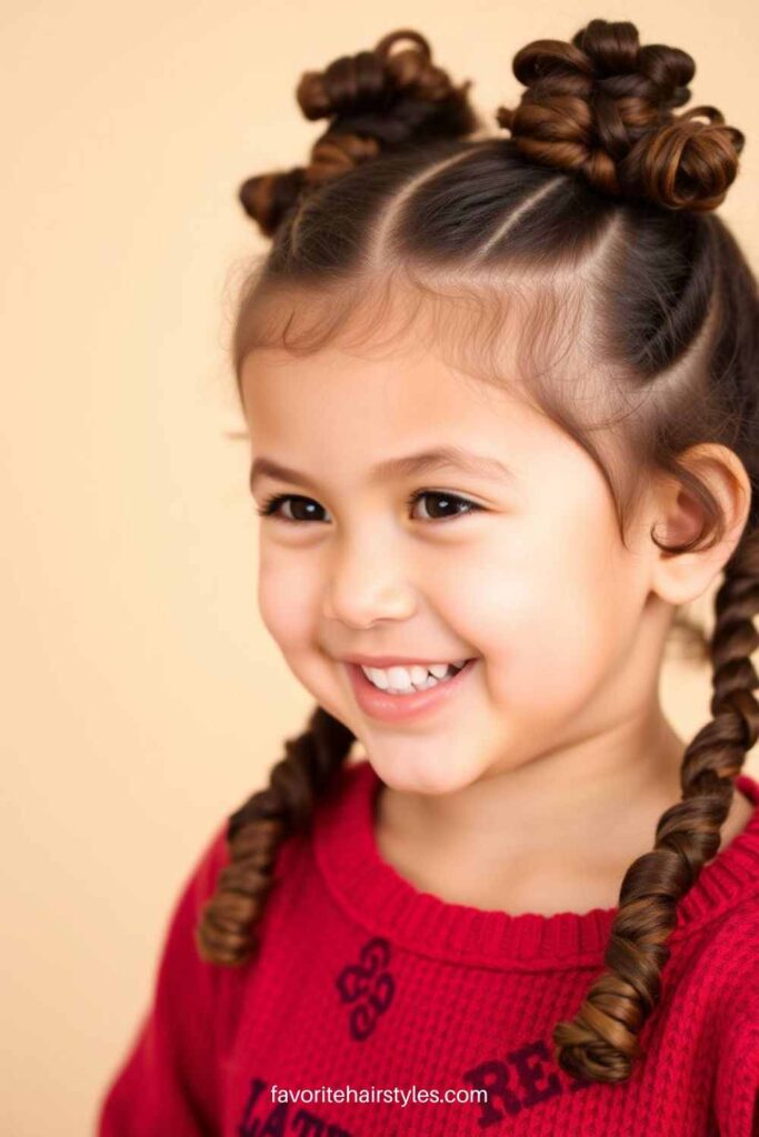 Curly Pigtails with Braided Accents