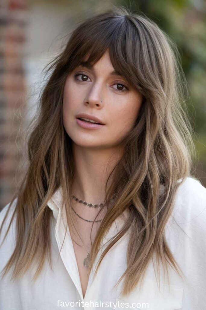 Curtain Bangs with Loose Waves