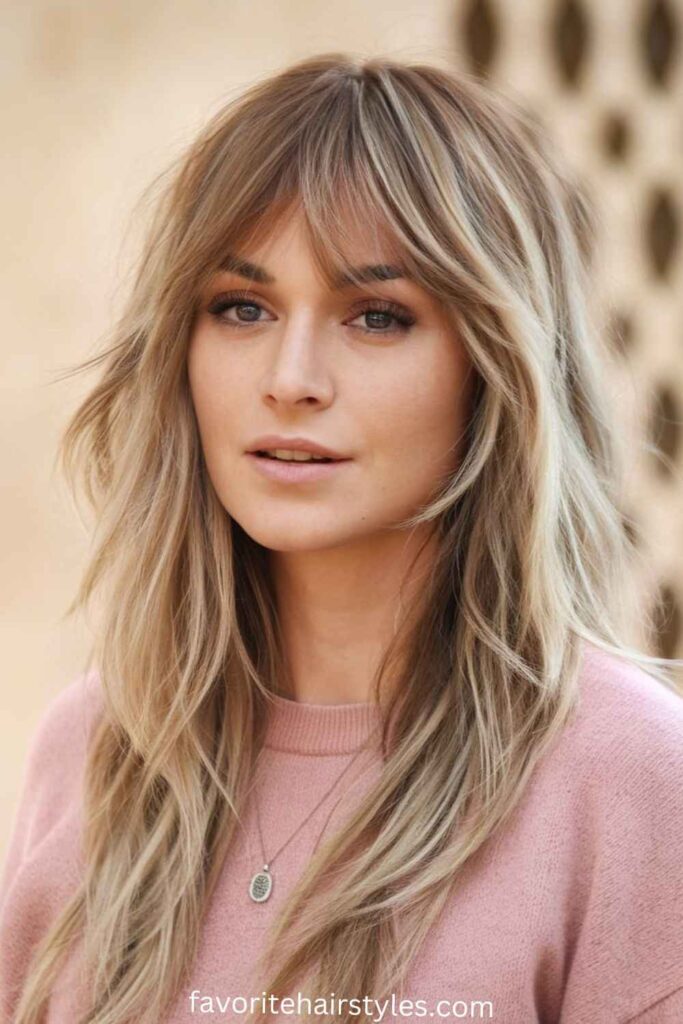 Feathered Bangs with Long Layers