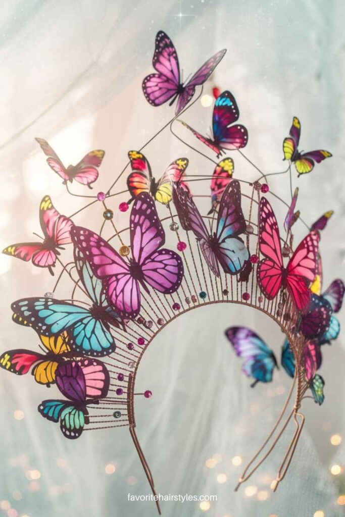 Festival-Ready Vibrant Butterfly Crown