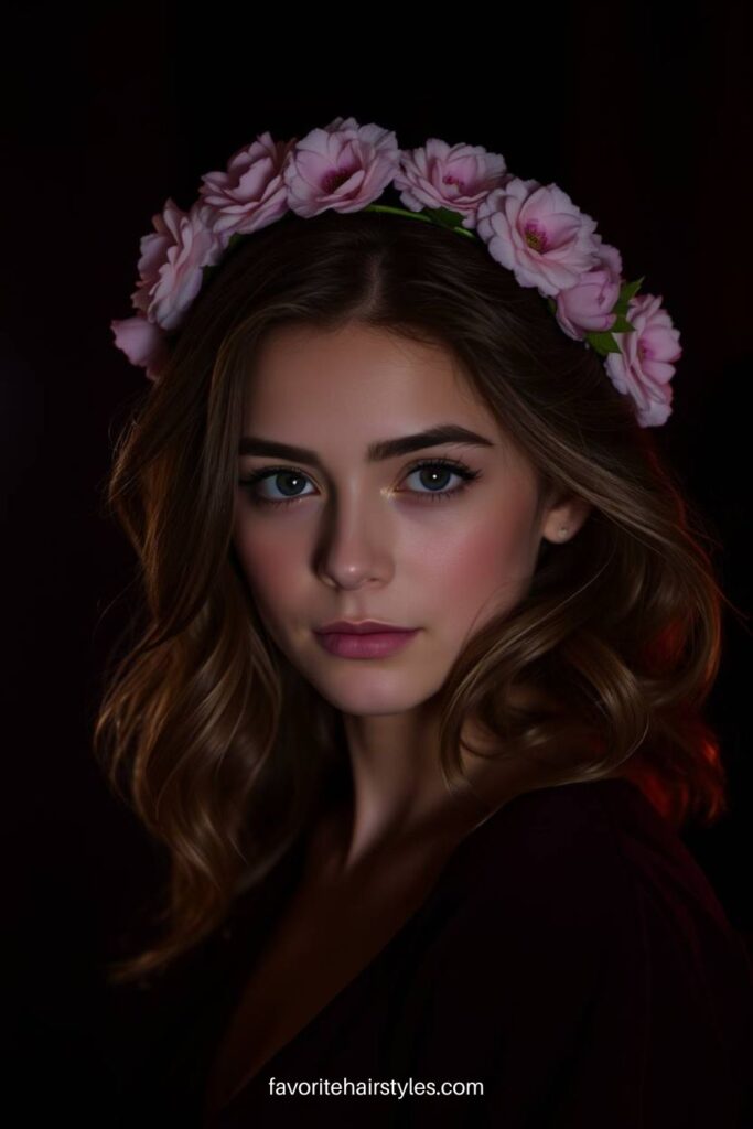 Floral Crown with Loose Hair