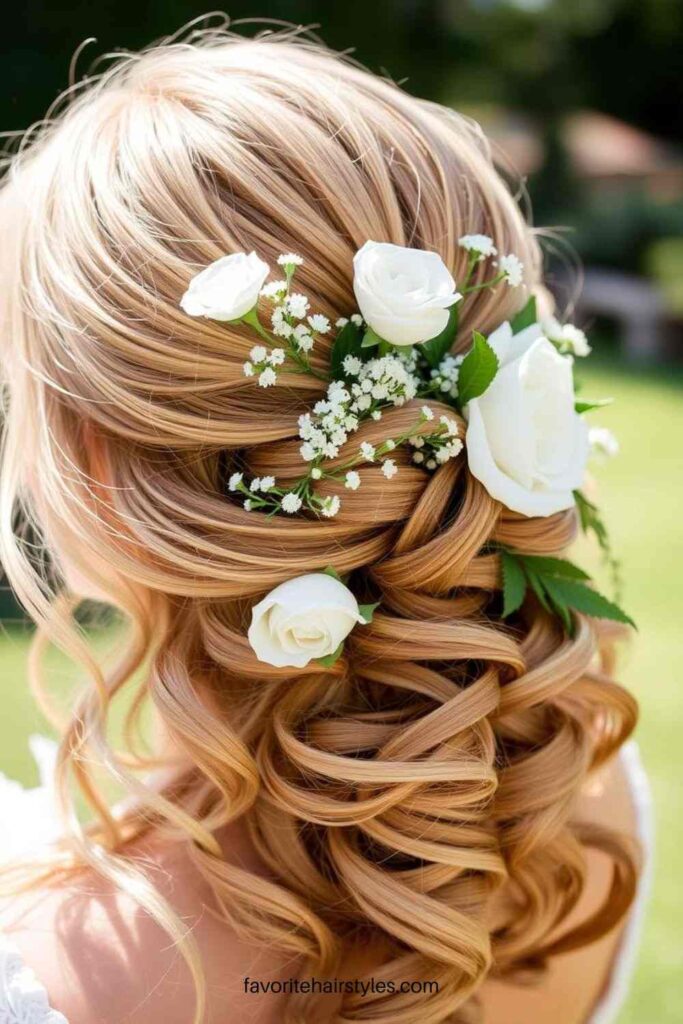 Floral Embellished Curls