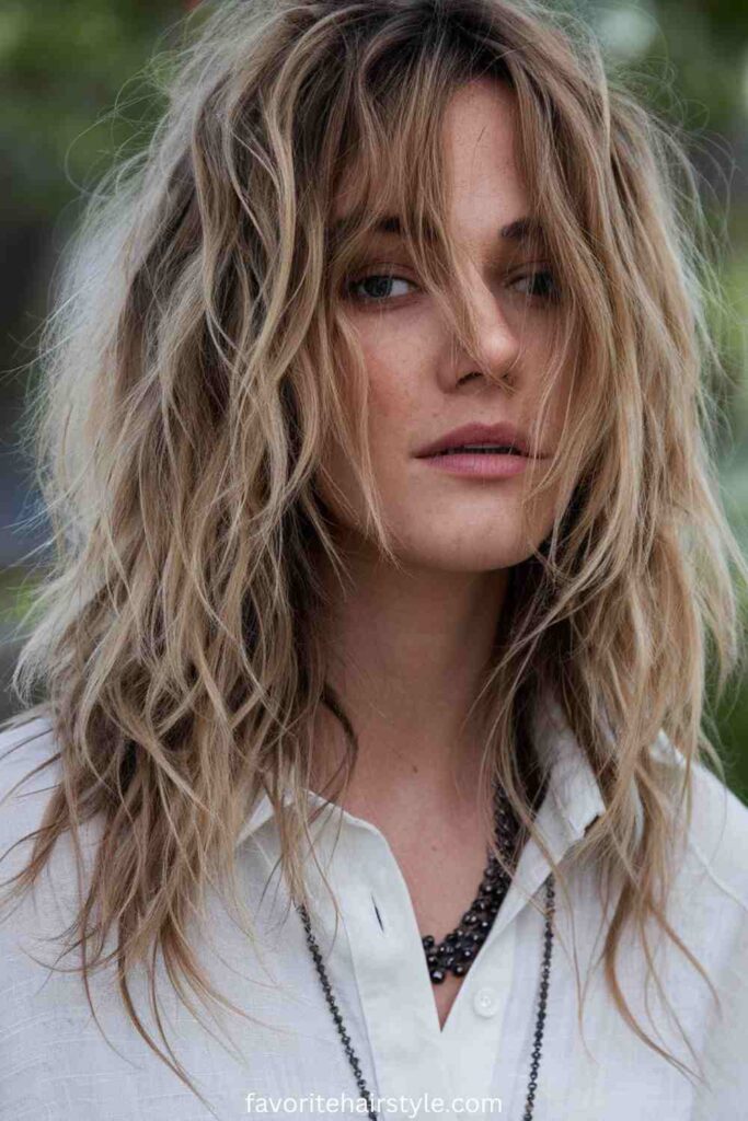 Grunge with Side-Swept Bangs