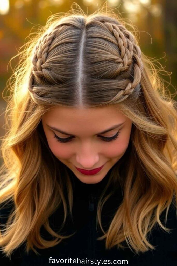 Half-Up Heart Braids