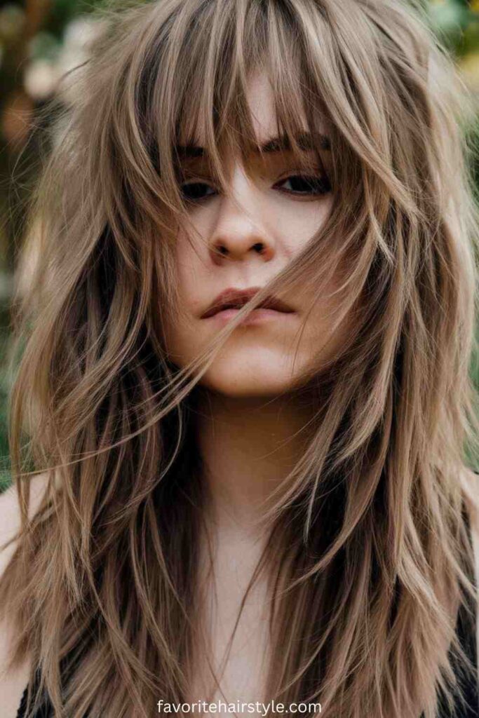 Heavy Fringed Bangs with a Shaggy Cut