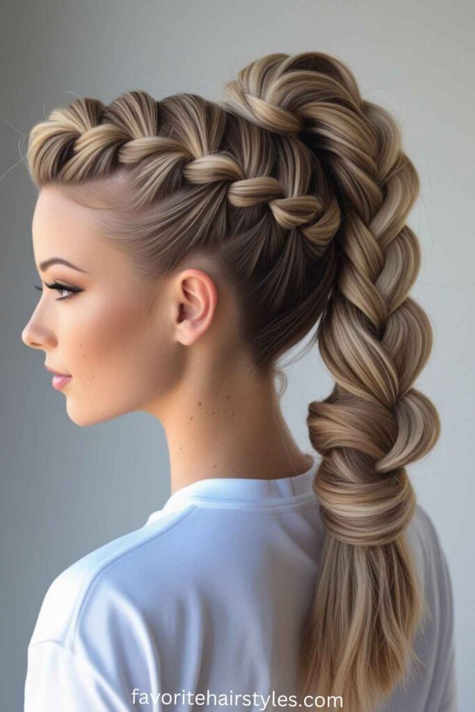 High Braided Ponytail