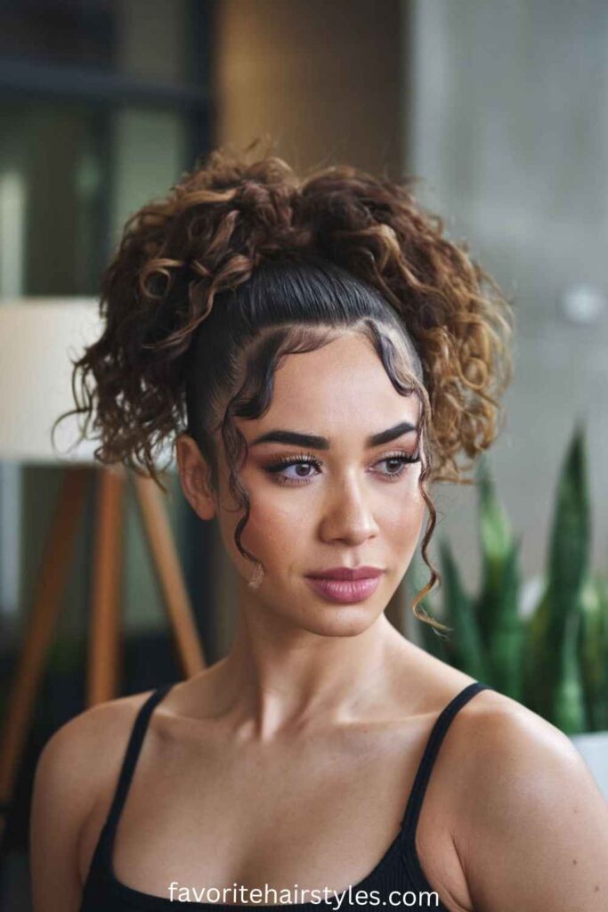 High Curly Ponytail