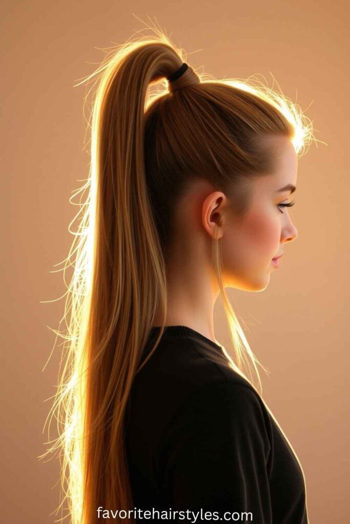 High Ponytail with a Side Part