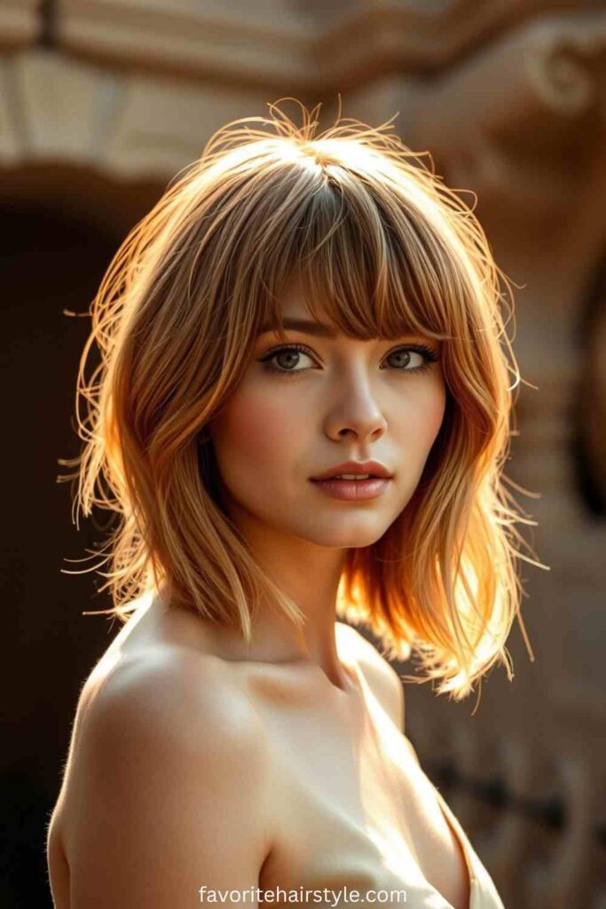 Layered Bob with Curtain Bangs