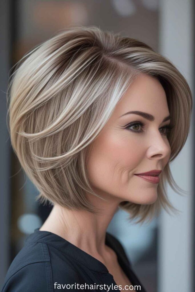 Layered Bob with Side Part