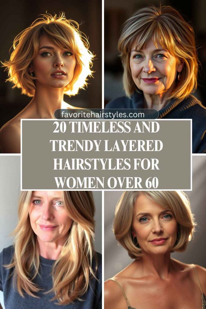 Layered hairstyles for women over 60