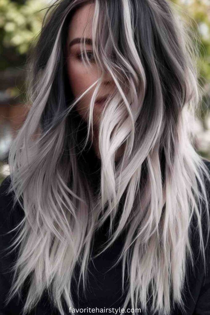 Long Grunge Hair with Highlights