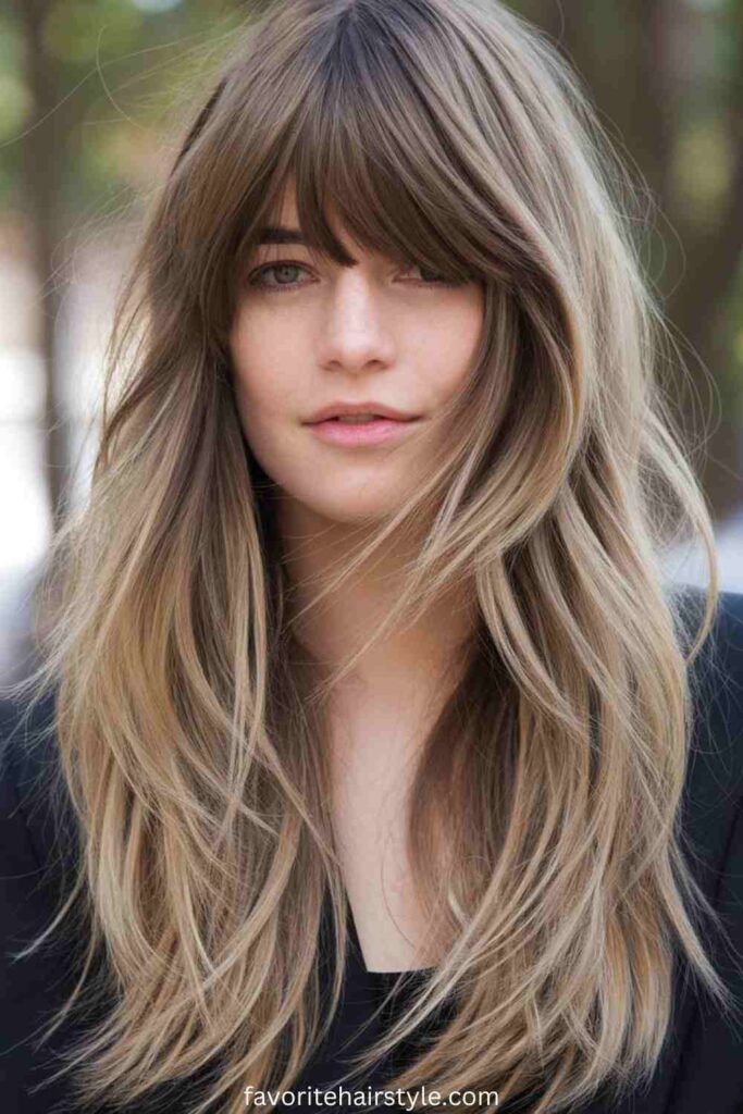 Grunge Hairstyles For Thick Hair Ideas Long and Layered with Fringe