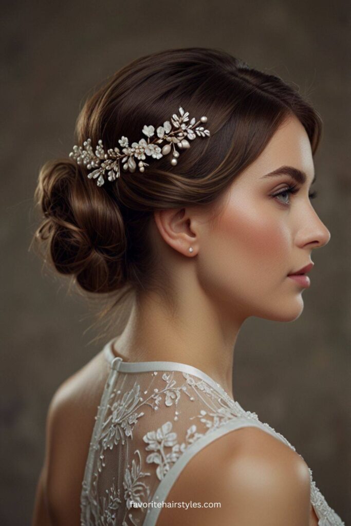 Low Bun with Soft Tendrils