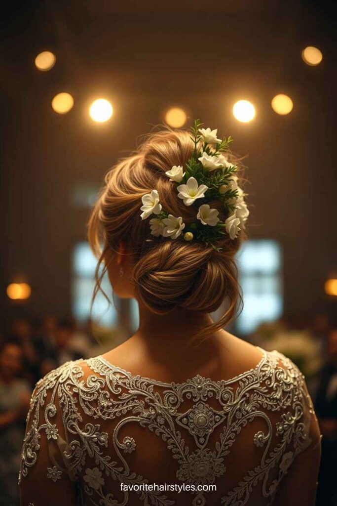 Messy Bun with Tendrils