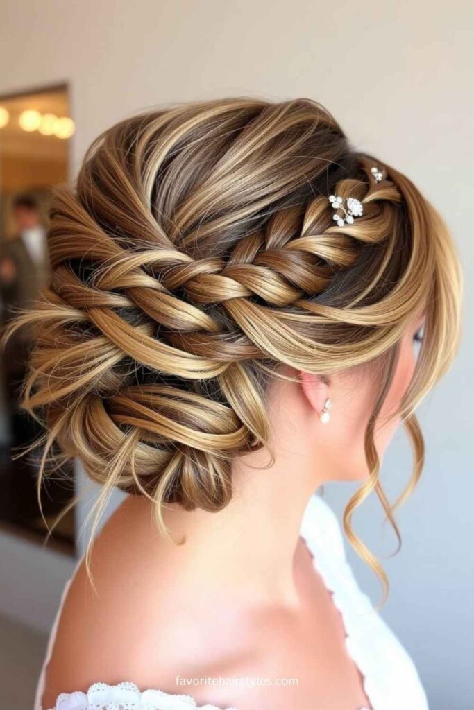 Messy Updo with Braided Details