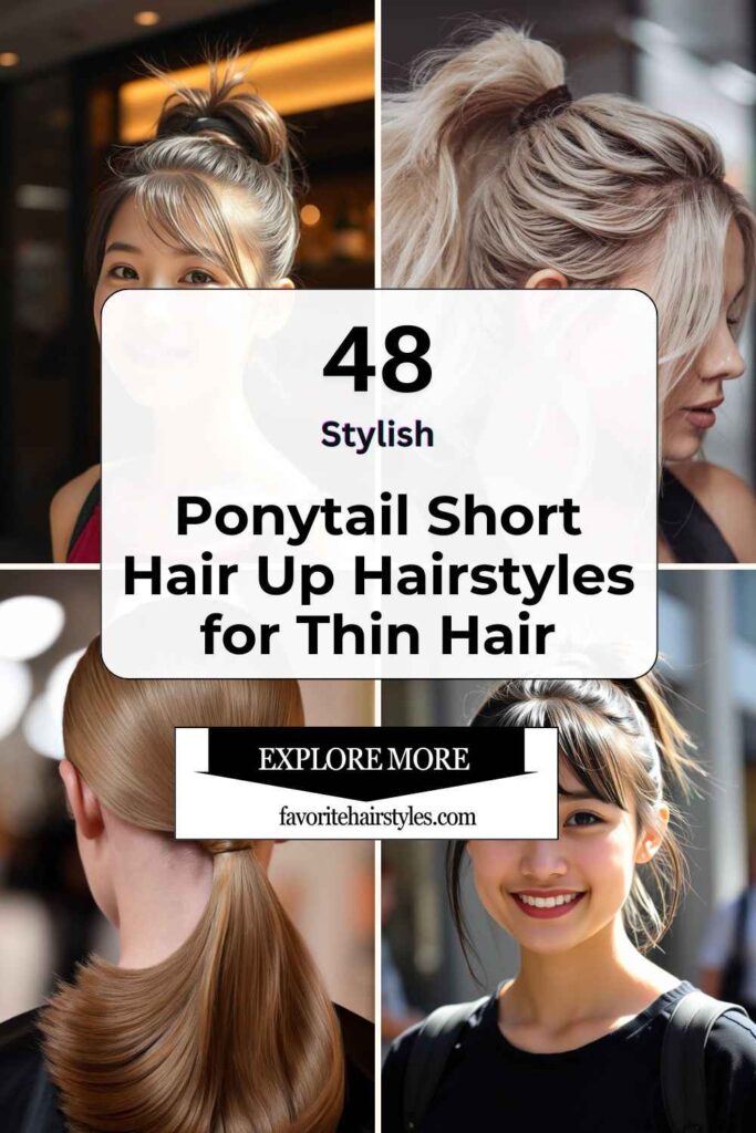 Ponytail Short Hair Up Hairstyles for Thin Hair