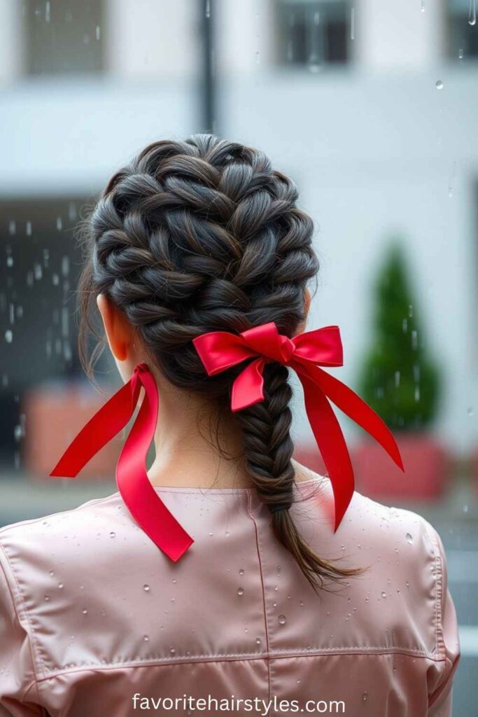 Ribbon Braided Ponytail