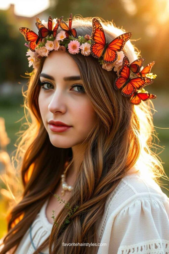 Rustic Bohemian Butterfly Crown