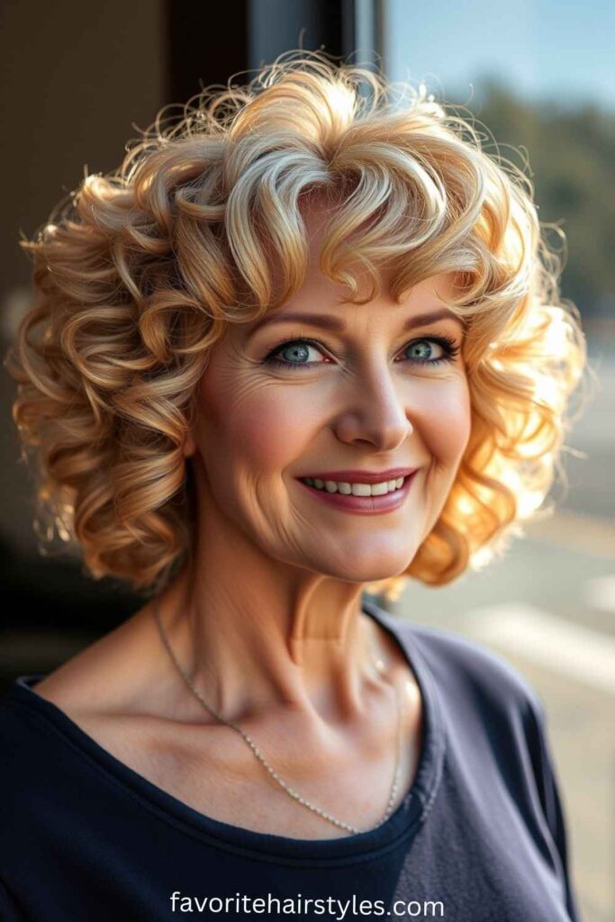 Short Curly Hairstyles with Highlights