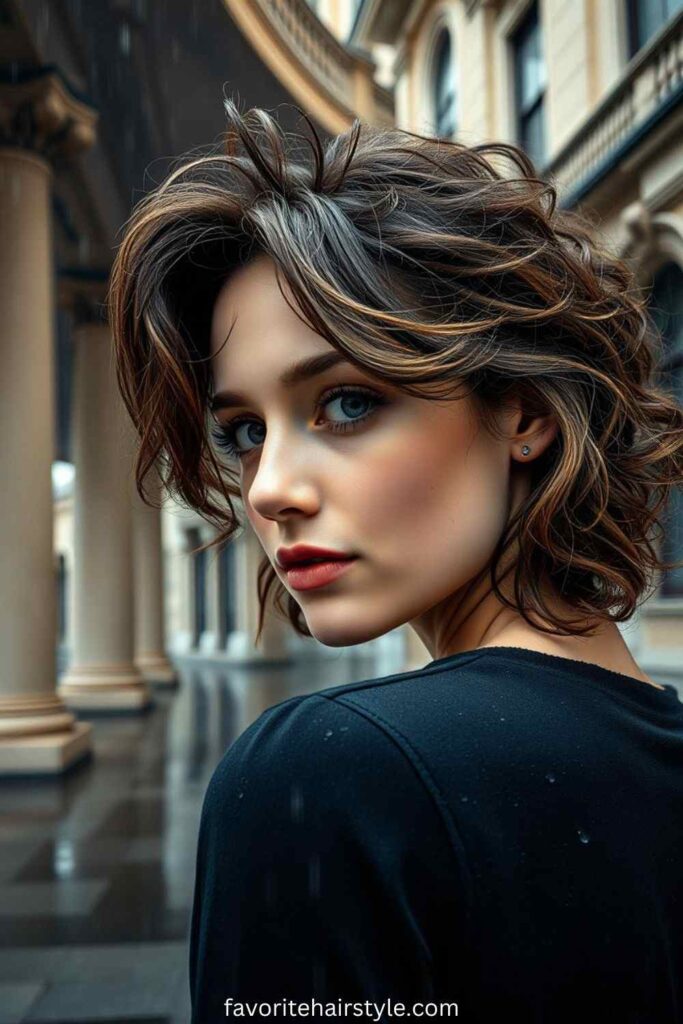 Side Swept Bangs with Curls