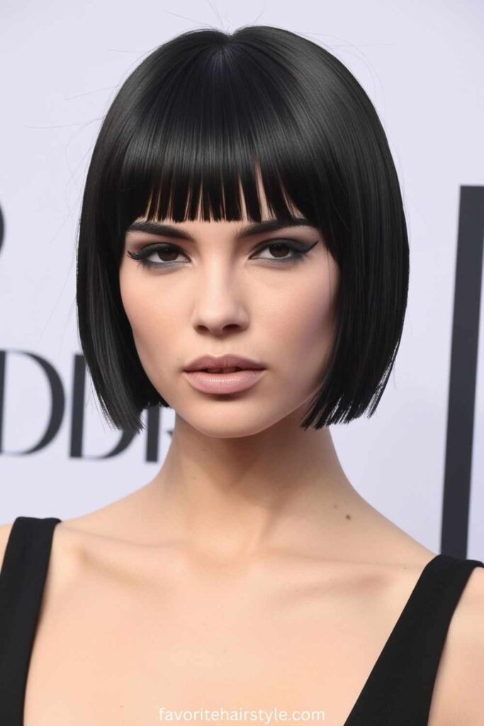 Sleek Undercut Bob with Micro Bangs